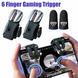 G21 1 Pair 6 Finger Game Controller for PUBG Game Mobile Gamepad Trigger Joystick Shooter Fire Button Controller for PUBG Mobile