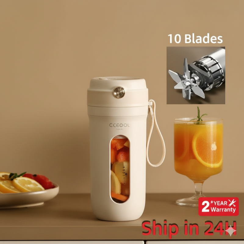4/10 Blades Electric Portable Blender 350ML Juicer Fruit Mixers USB Rechargeable Smoothie Juicer Cup Squeezer Juice Maker