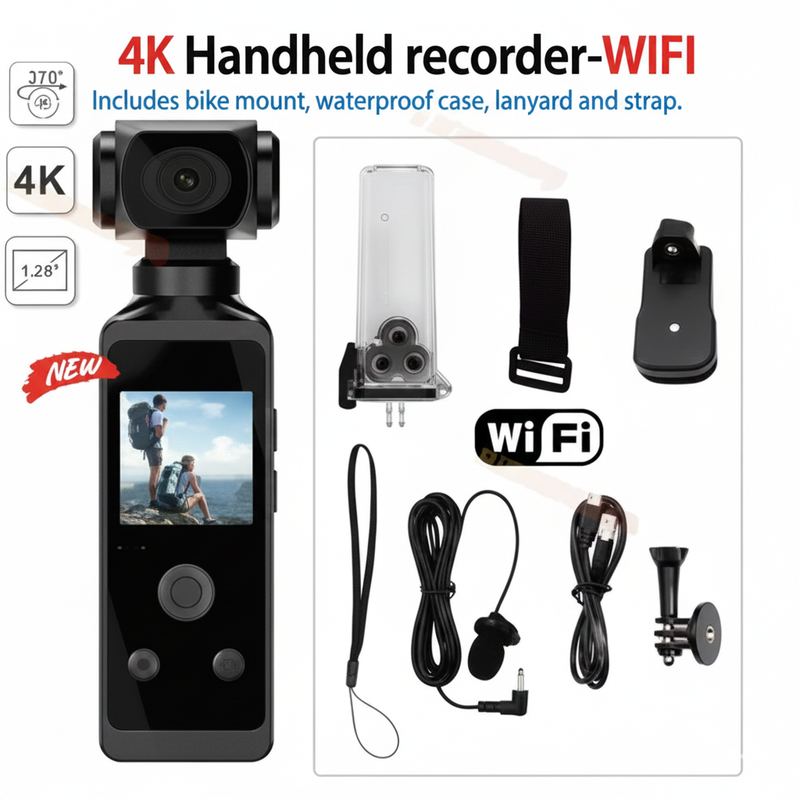 4K / 5K Ultra HD WIFI Action Camera 270° Rotatable Mini Sports Cam Waterproof Case Helmet Travel Bicycle Driver Recorder 1080P