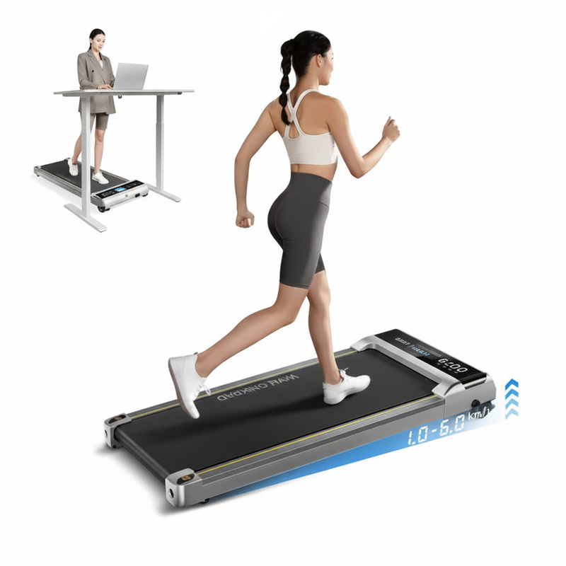 YPOO 38cm Treadmill for Home Low Noise Walking Pad Under Desk Running Machine with YPOOFIT APP