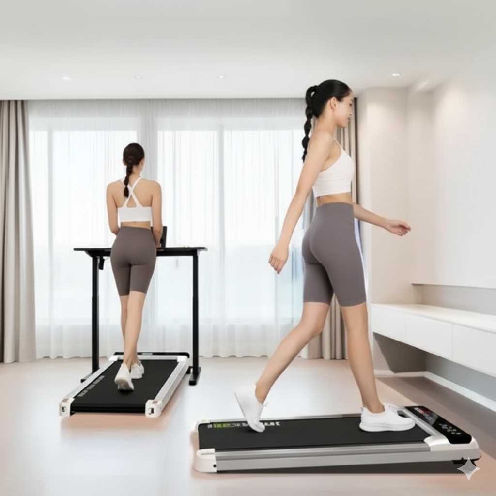 YPOO 38cm Treadmill for Home Low Noise Walking Pad Under Desk Running Machine with YPOOFIT APP