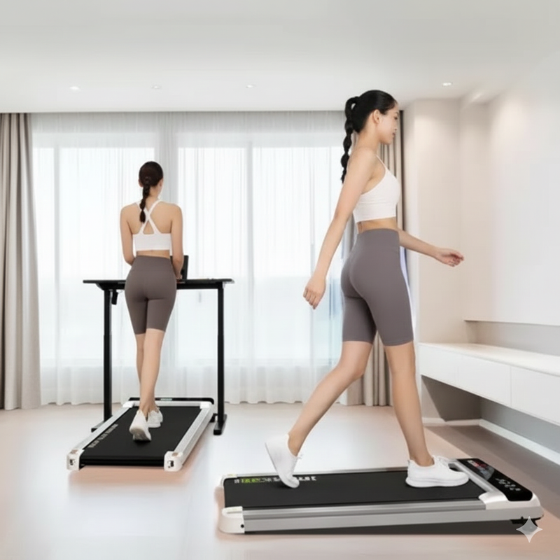 YPOO 38cm Treadmill for Home Low Noise Walking Pad Under Desk Running Machine with YPOOFIT APP