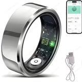 2025 Smart Ring Blood Pressure Heart Rate Sleep Monitoring Smart Ring IP68 & 5ATM Waterproof Multi-sport Mode Smart Ring Man Women