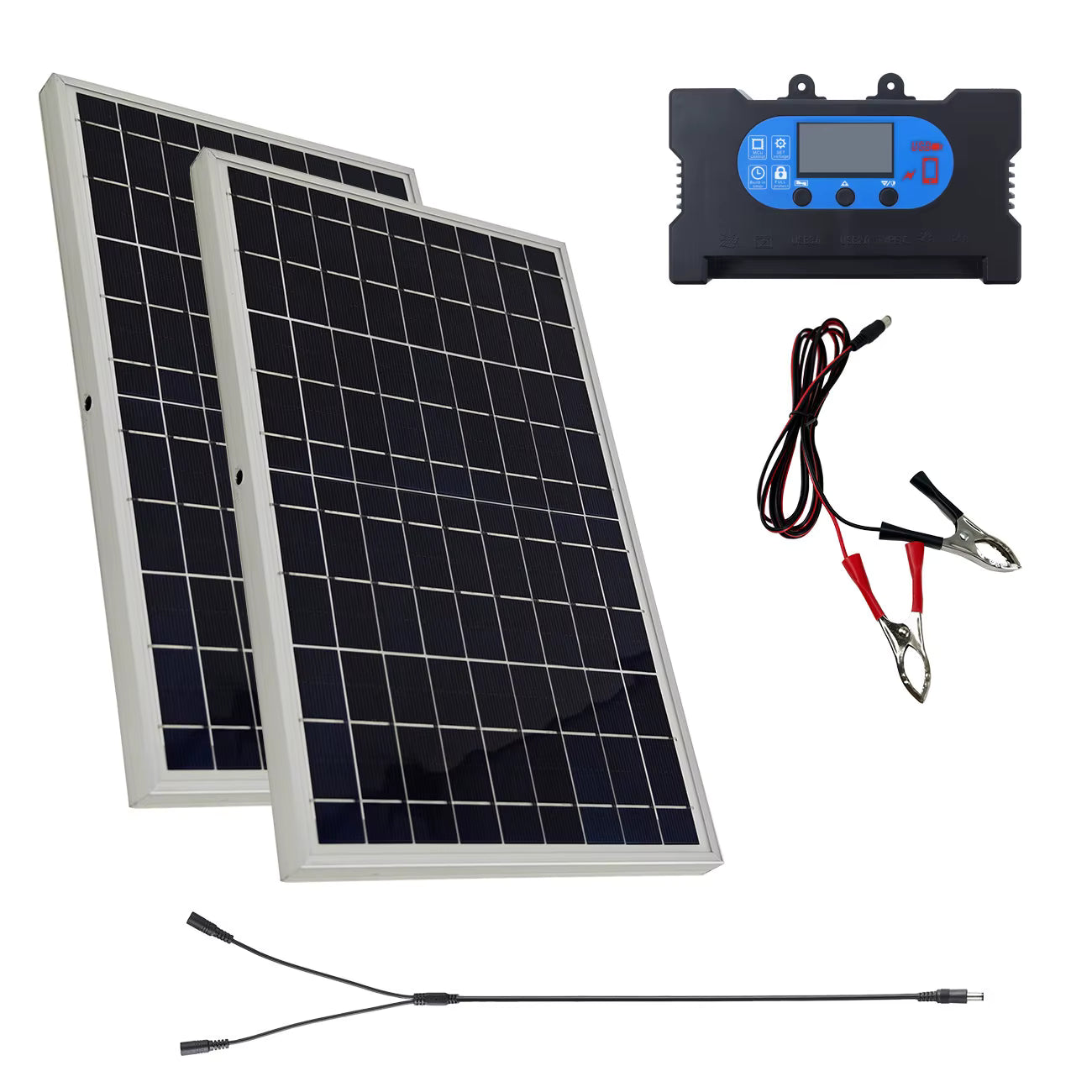 20W 18V Outdoor Solar Charger 18V 10W Flexible Solar Panel Kit with10A controller For Travel Camping Phone Car Battery Generator