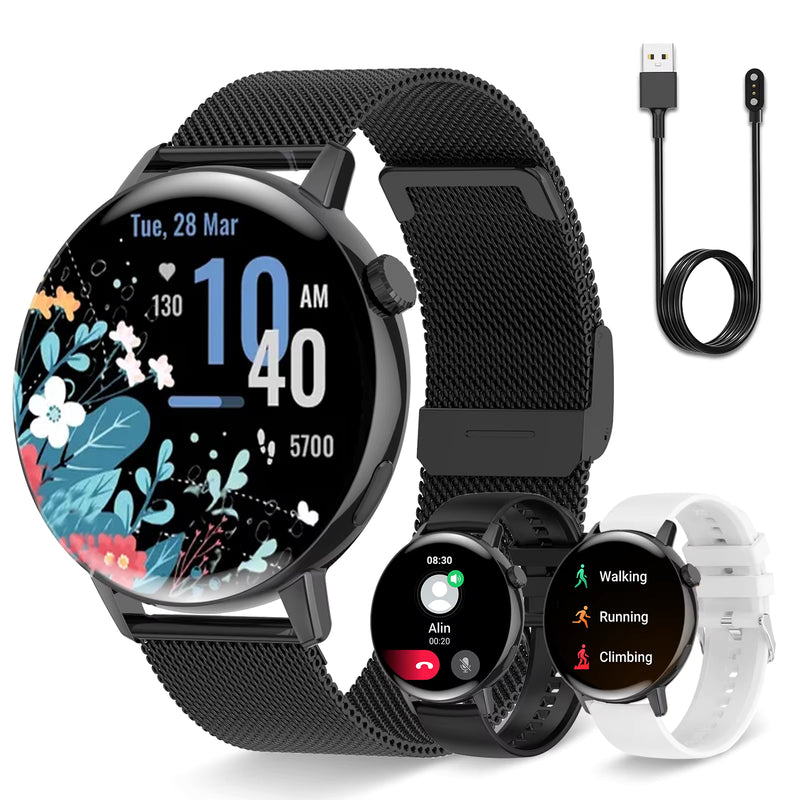 New 1.32" Full Touch Sports Smart Watch — Call Function, Fitness Tracking, Step Count&Calorie Calc, Sports Modes, Message Alerts, 360P Display, USB Charging, Alloy Body, 500mAh Battery, Wireless, Dialing & Wallpaper, Music, Remote Camera, Android & iPhone