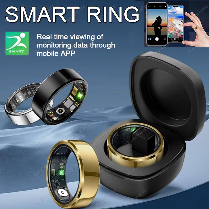 2025 Smart Ring Blood Pressure Heart Rate Sleep Monitoring Smart Ring IP68 & 5ATM Waterproof Multi-sport Mode Smart Ring Man Women